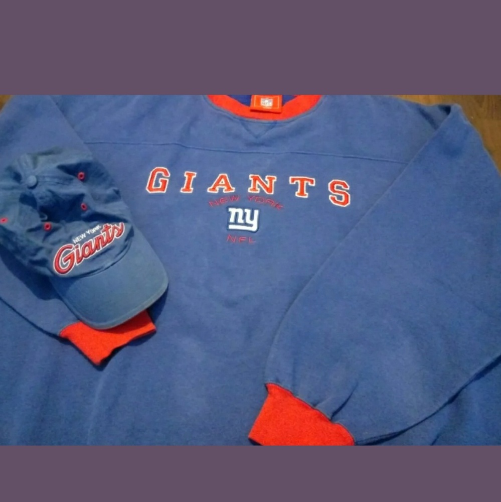 Vintage NY Giants Sweatshirt and Hat Bundle  2XL
